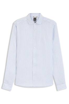 Regular-fit shirt in striped linen 1
