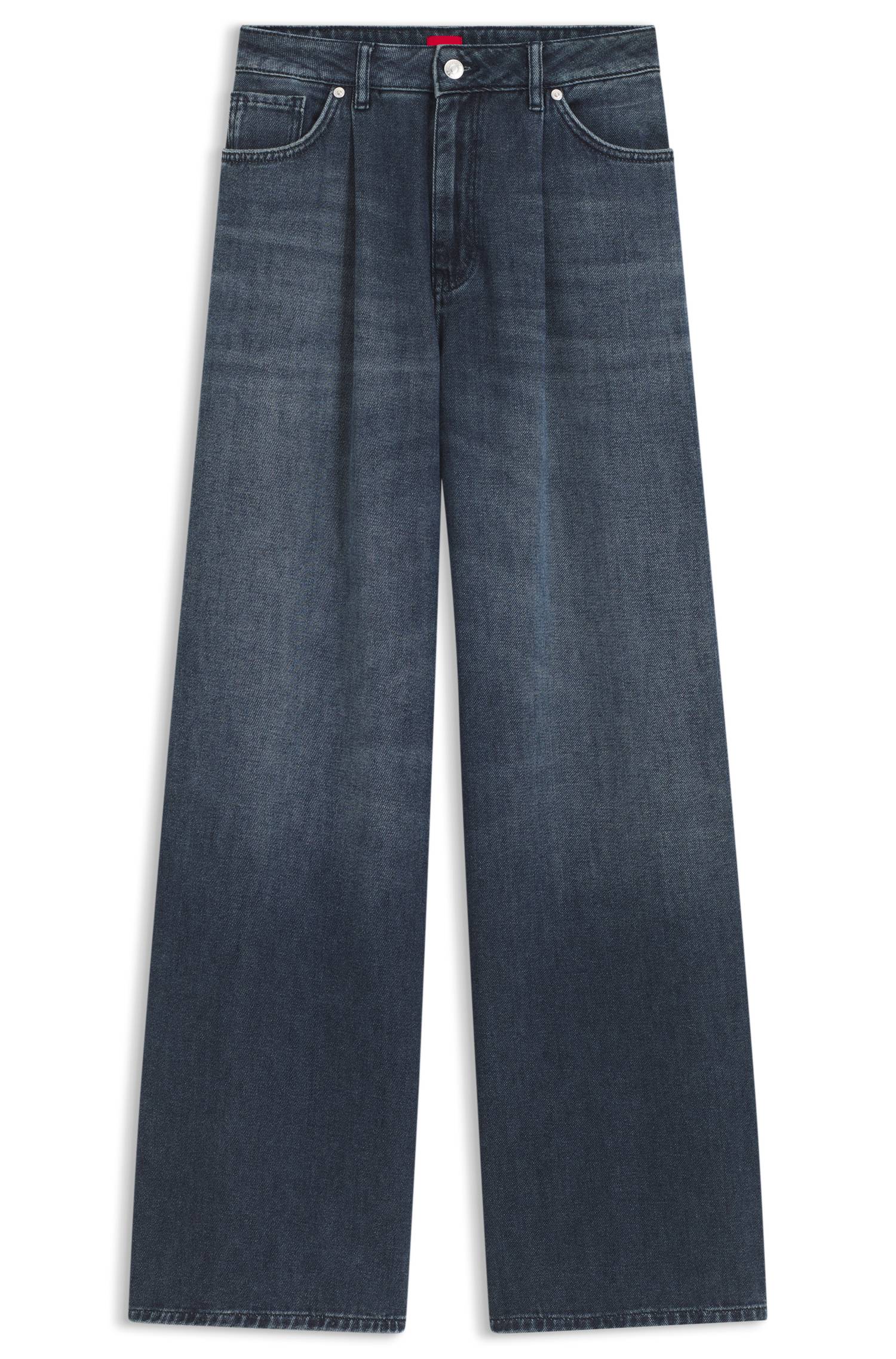 Hugo Wide-leg jeans in blue denim with front pleats dam – bild 4