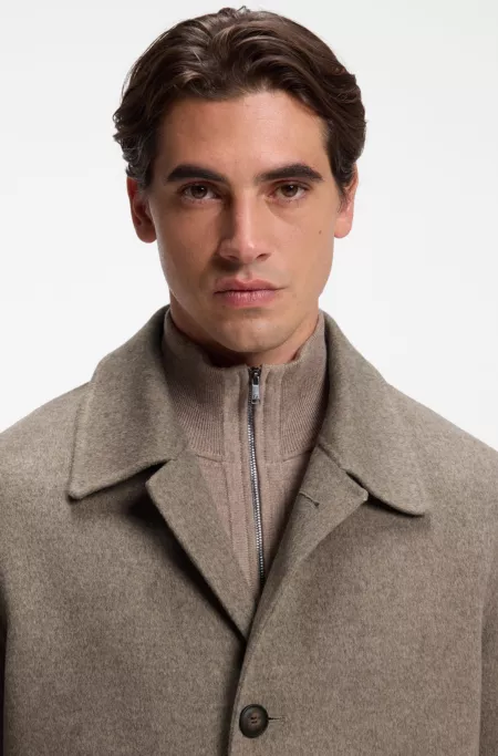 Manteau Relaxed en laine mélangée à micro motif