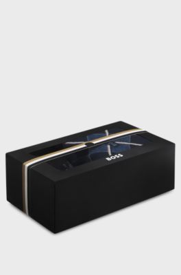 Gift-boxed three-pack of cotton-blend socks, Blue