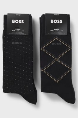 Gift-boxed five-pack of cotton-blend socks, Black