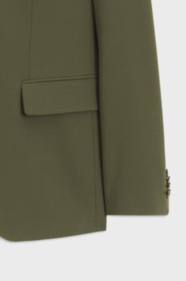 Two-piece slim-fit suit in a stretch wool blend, Olive