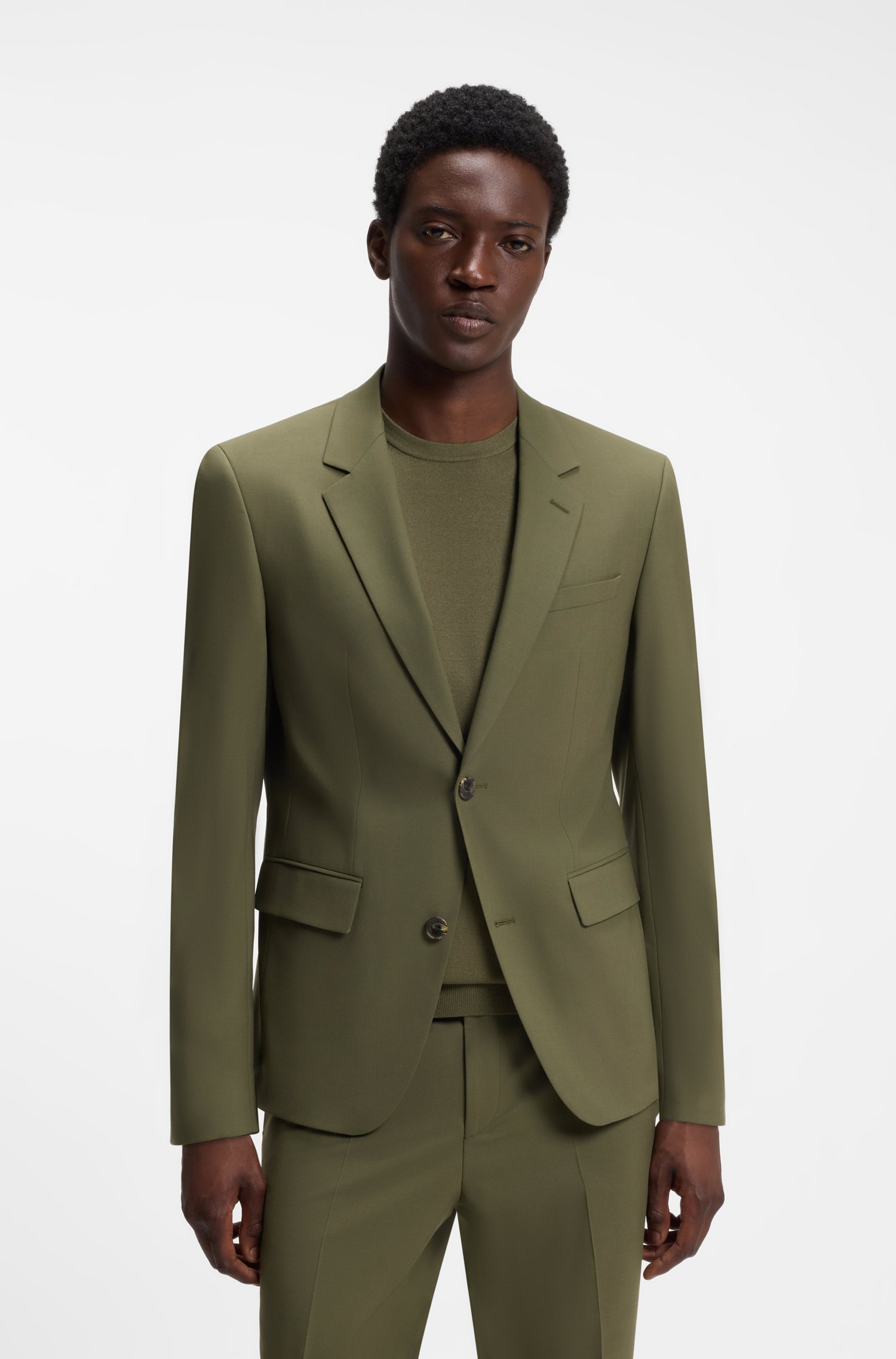 Hugo Two-piece slim-fit suit in a stretch wool blend kostymer herr – bild 2