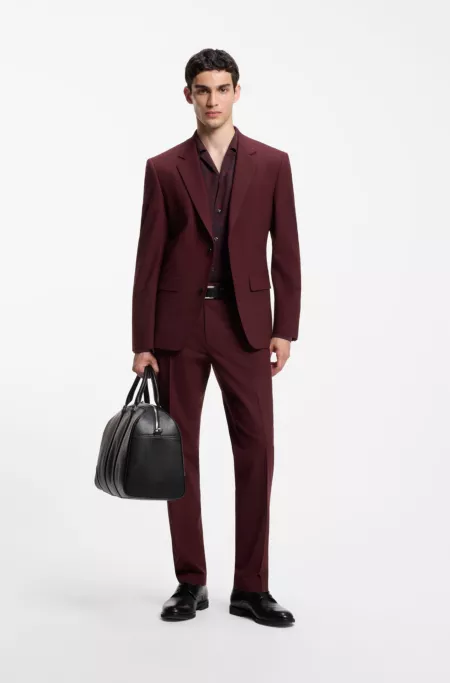 Two-piece slim-fit suit in a stretch wool blend