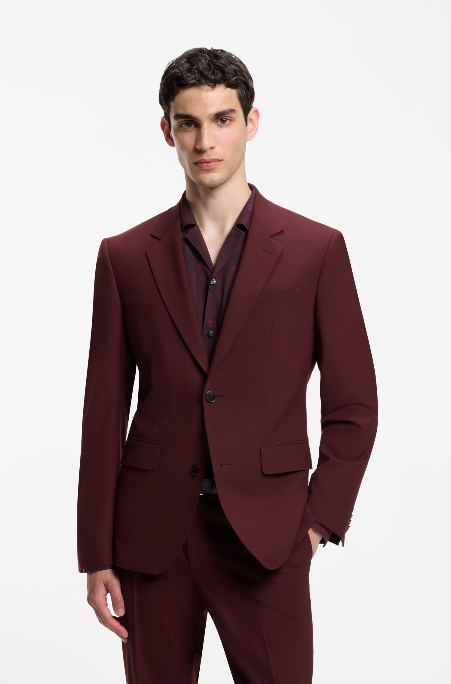 Hugo Two-piece slim-fit suit in a stretch wool blend kostymer herr – bild 2