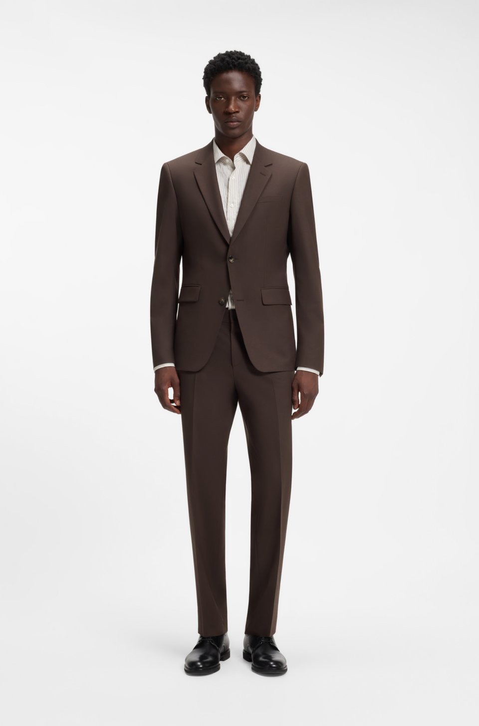 Two-piece slim-fit suit in a stretch wool blend