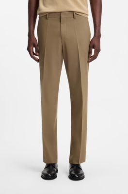 Two-piece slim-fit suit in a stretch wool blend, Beige