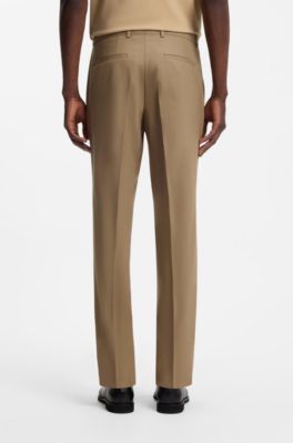 Two-piece slim-fit suit in a stretch wool blend, Beige