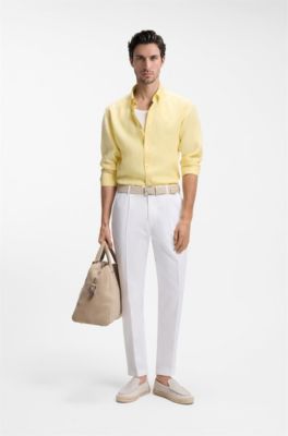 Formal trousers in a cotton blend, White