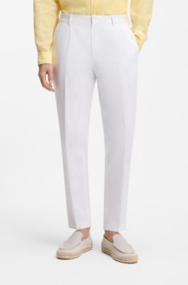 Formal trousers in a cotton blend, White