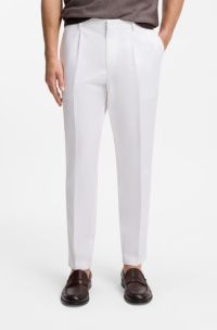 Formal trousers in a cotton blend, Light Beige