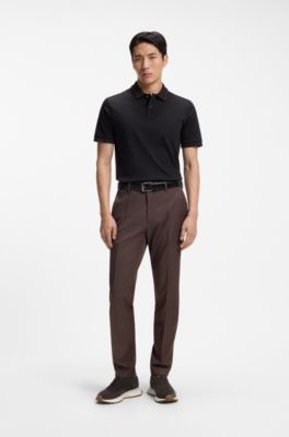 Suede trainers with perforations, Dark Brown