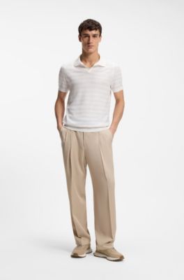 Suede trainers with perforations, Beige