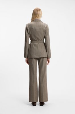Regular-fit jacket in herringbone-structured flannel, Patterned