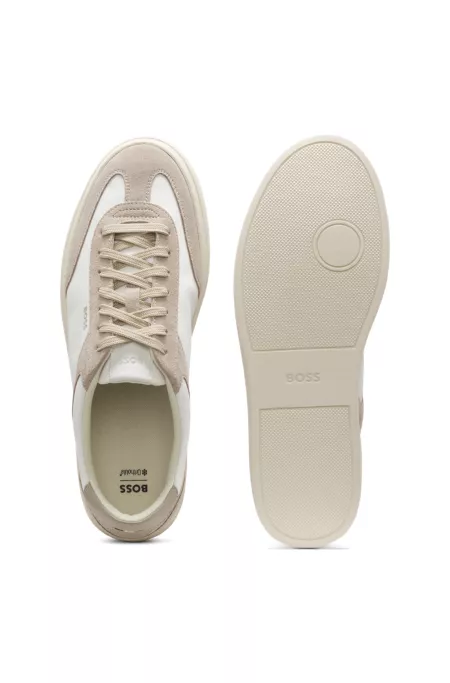 Lace-up trainers with suede trims