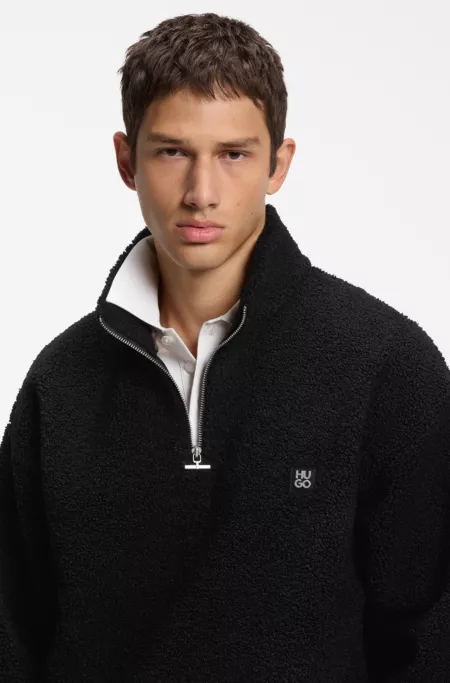 Relaxed-fit sweatshirt in sherpa fleece