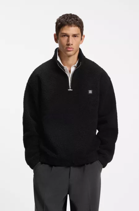 Relaxed-fit sweatshirt in sherpa fleece