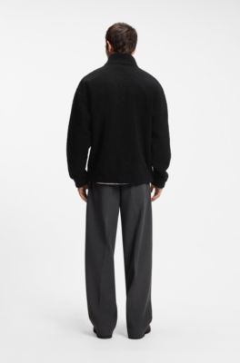 Relaxed-fit sweatshirt in sherpa fleece, Black