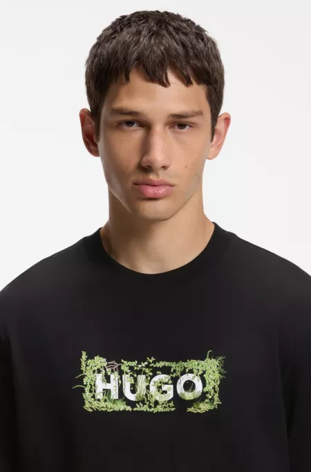 T-shirt en coton à logo artistique brodé