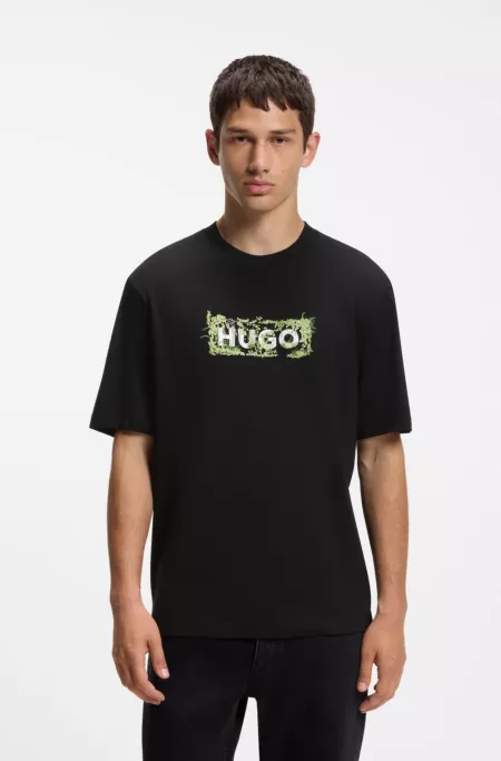 T-shirt en coton à logo artistique brodé