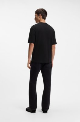 Hugo Cotton T-shirt with embroidered logo artwork herr – bild 3