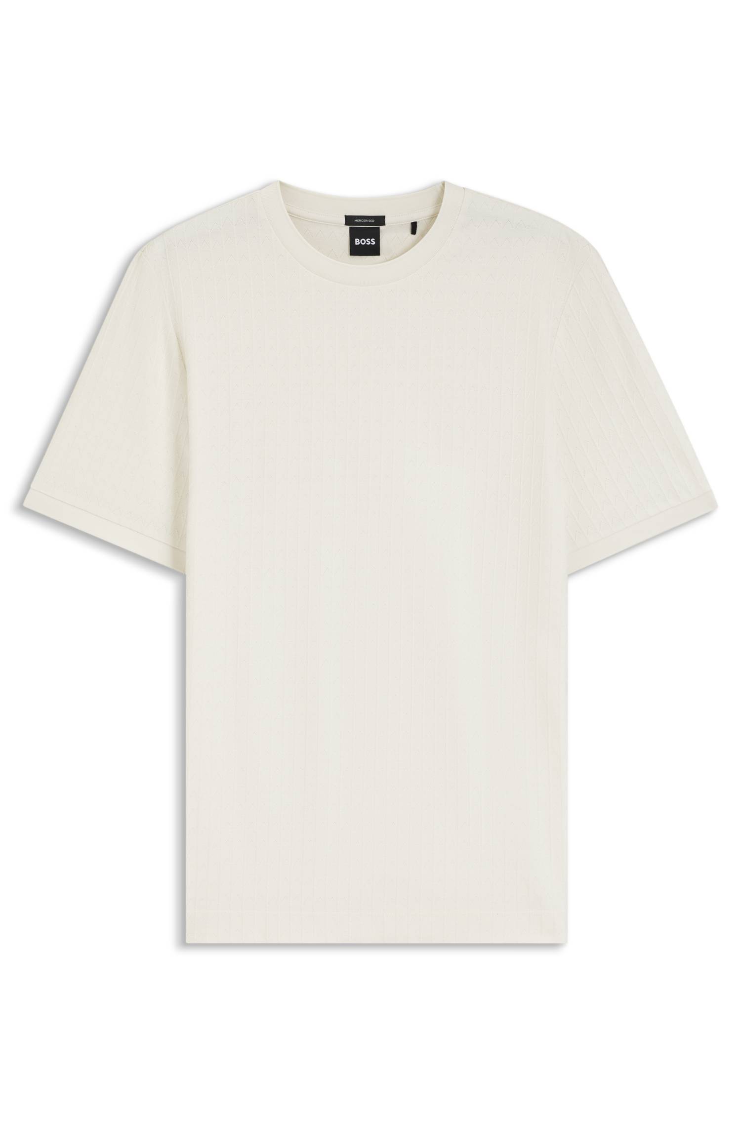 Boss Geometric-jacquard T-shirt in cotton herr – bild 4