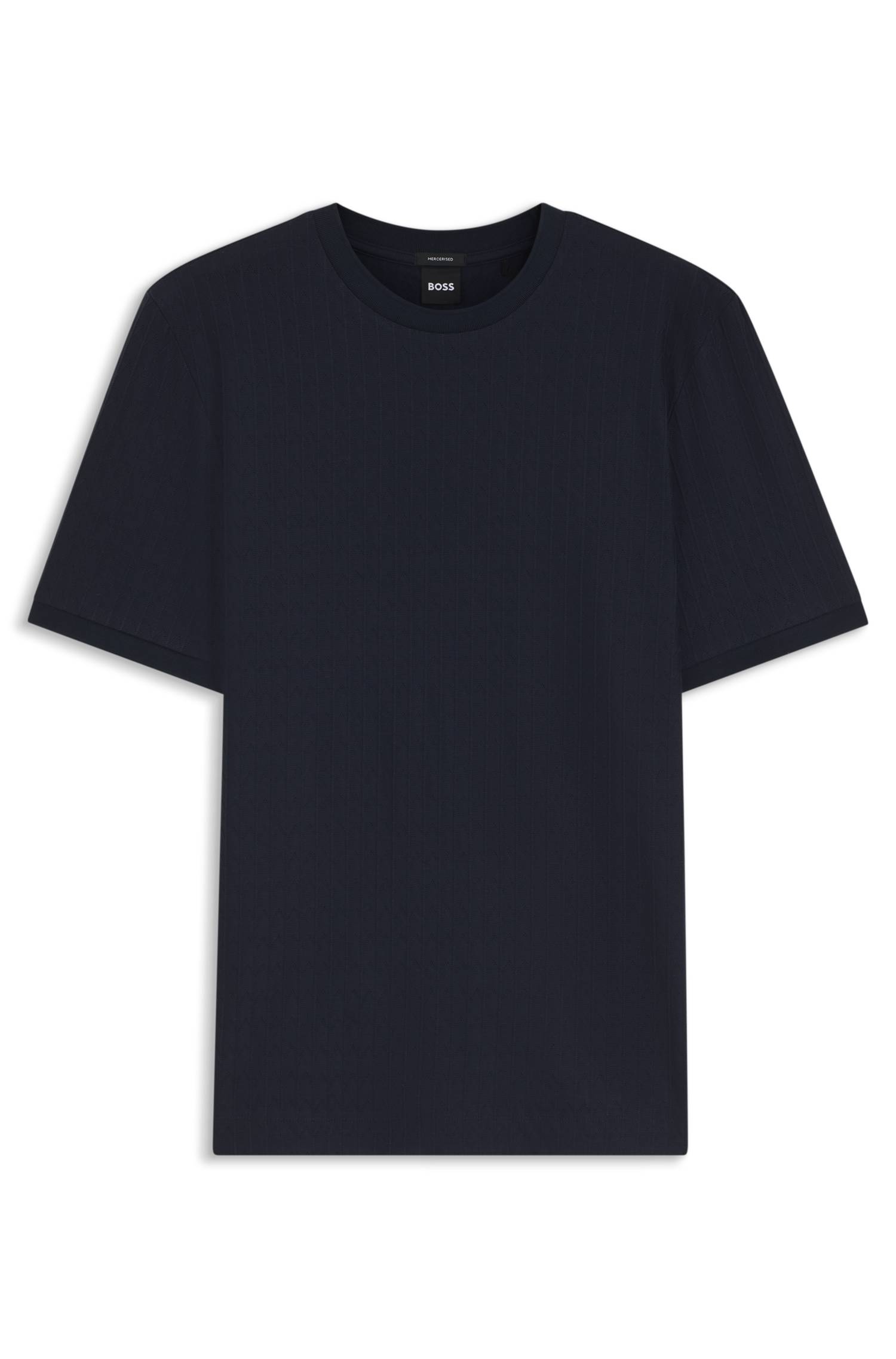 Boss Geometric-jacquard T-shirt in cotton herr – bild 4