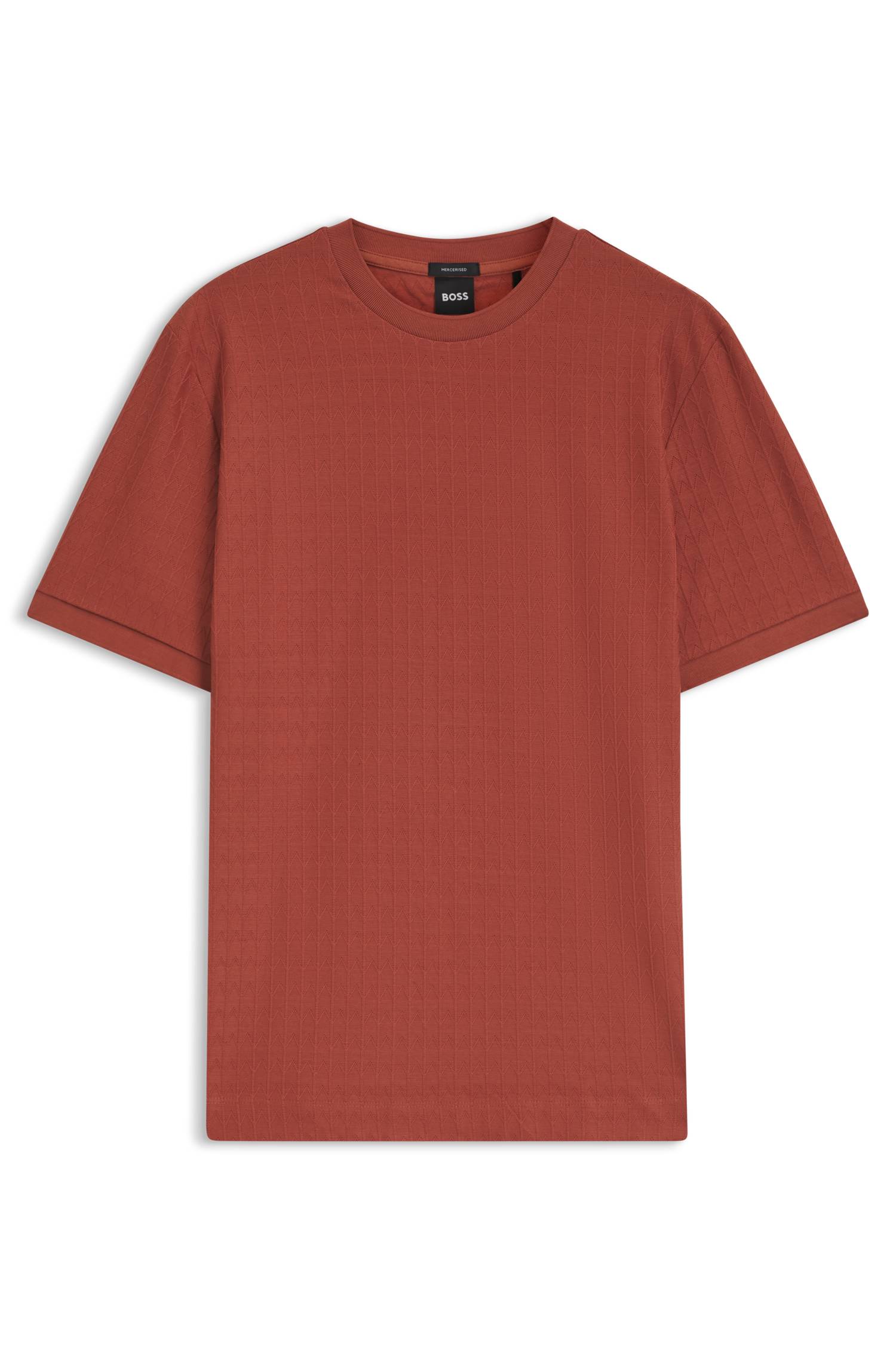 Boss Geometric-jacquard T-shirt in cotton herr – bild 4