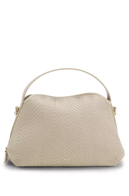 Woven crossbody bag with Double B monogram