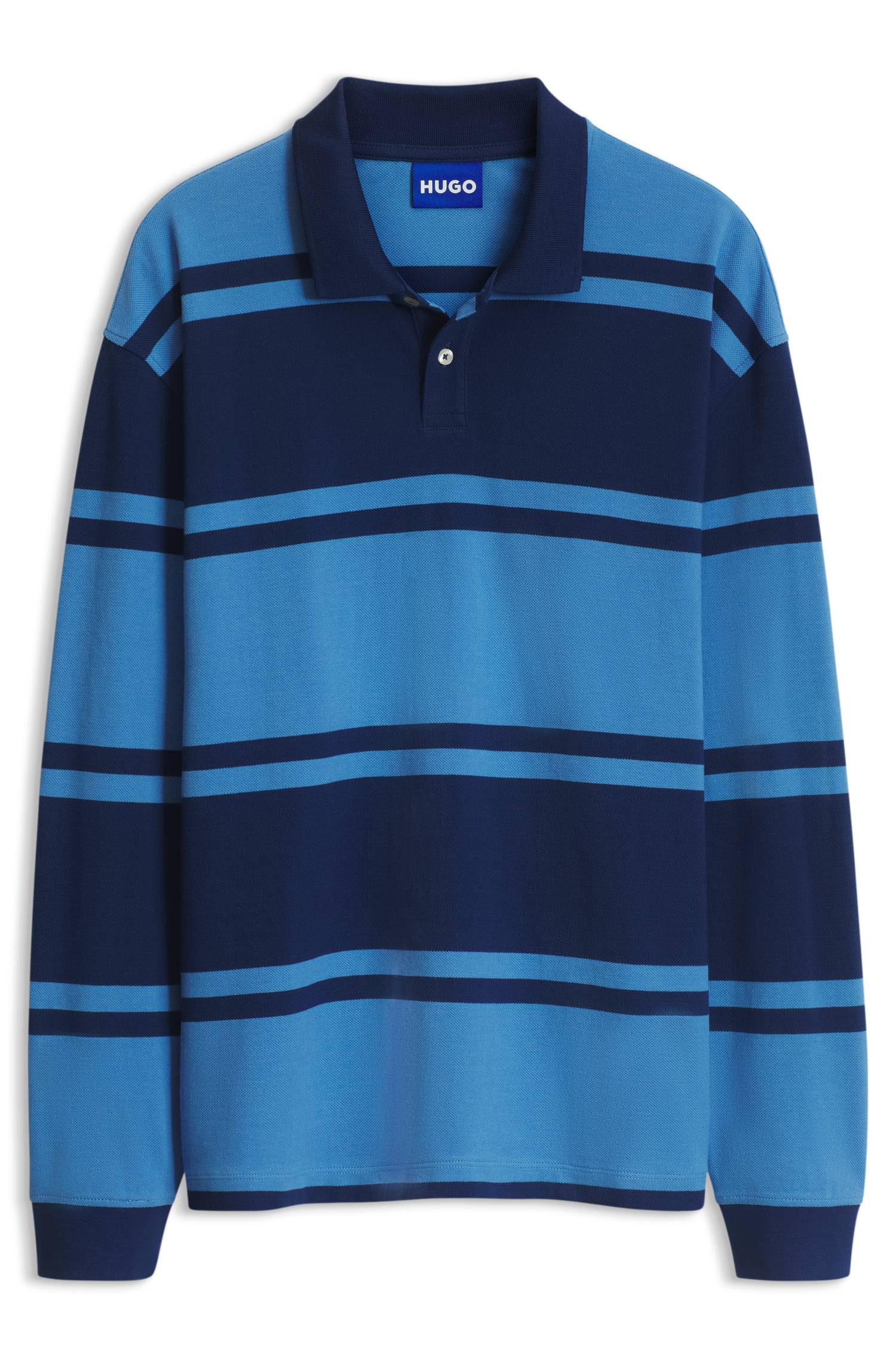 Hugo Striped-cotton polo shirt pikéer herr – bild 4
