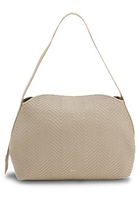 Woven shoulder bag with Double B monogram