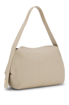 Boss Woven shoulder bag with Double B monogram axelremsväskor dam – bild 4
