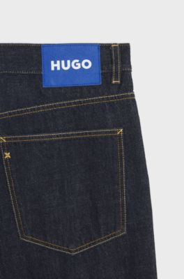Baggy-fit jeans in dark-blue rinse-washed denim, Dark Blue