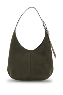 Boss Faux-suede hobo bag with hardware trims axelremsväskor dam – bild 3