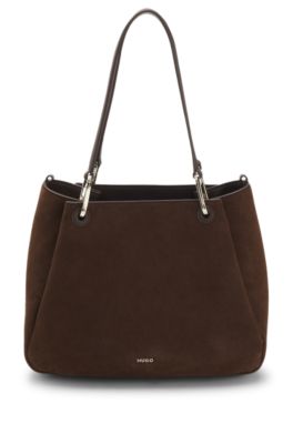 Small tote bag with gold-tone hardware, Dark Brown