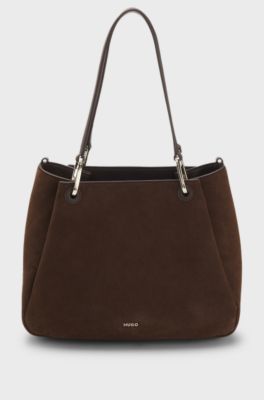 Small tote bag with gold-tone hardware, Dark Brown