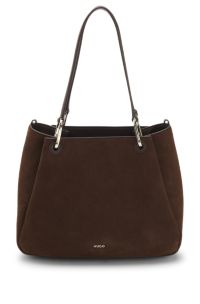 Small tote bag with gold-tone hardware, Dark Brown