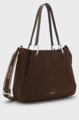 Small tote bag with gold-tone hardware, Dark Brown