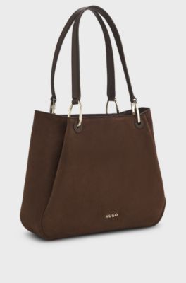 Small tote bag with gold-tone hardware, Dark Brown
