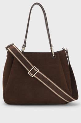 Small tote bag with gold-tone hardware, Dark Brown