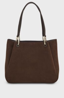 Small tote bag with gold-tone hardware, Dark Brown