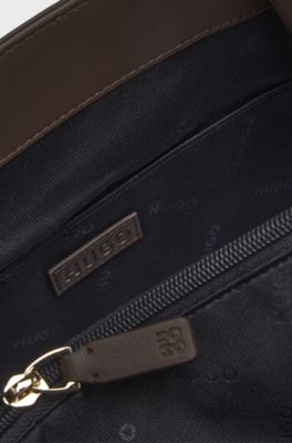 Small tote bag with gold-tone hardware, Dark Brown