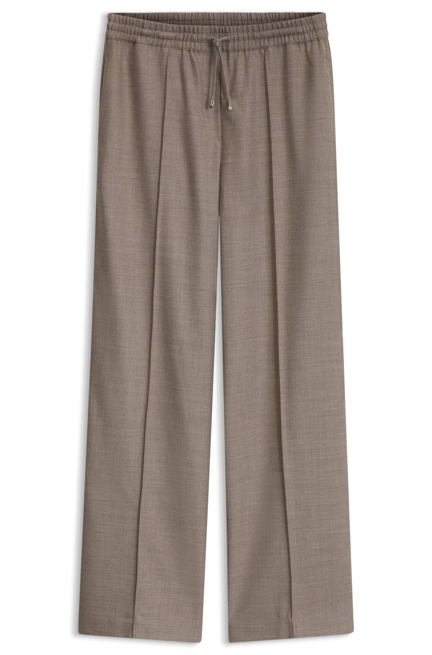 Boss Straight-fit trousers in flannel with drawstring waist dam – bild 4