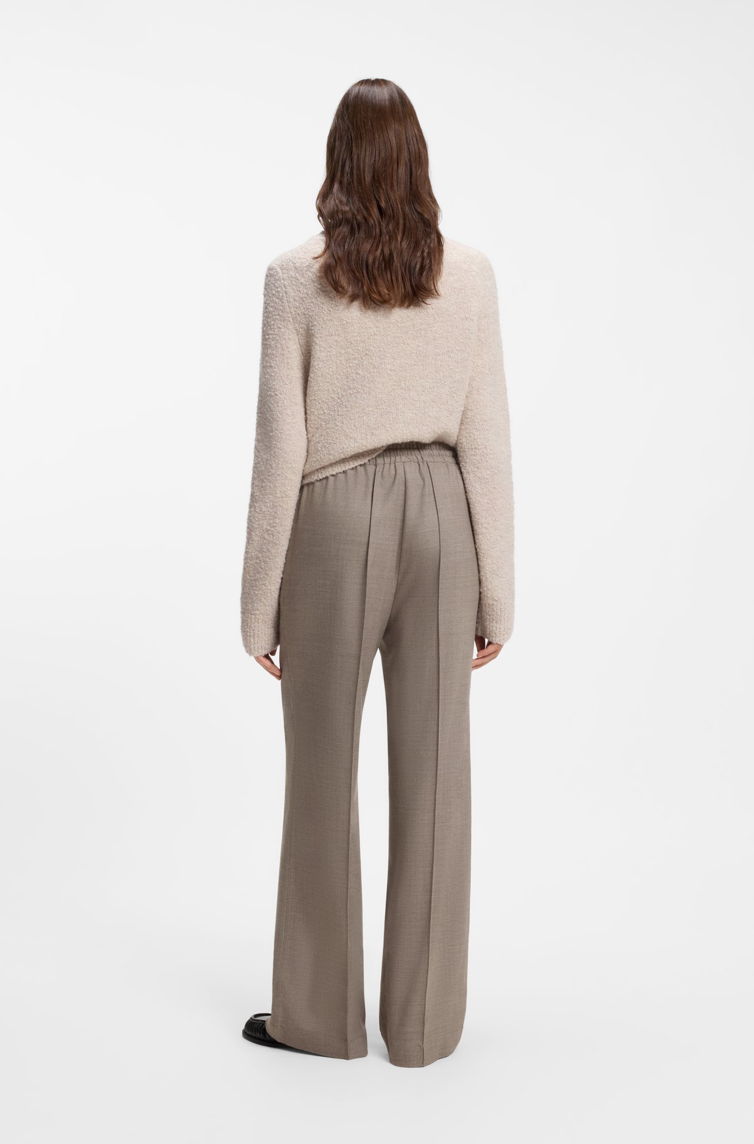 Boss Straight-fit trousers in flannel with drawstring waist dam – bild 2