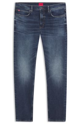 Extra-slim-fit jeans in dark-blue stretch denim, Dark Blue