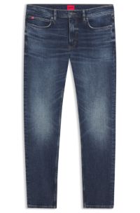 Extra-slim-fit jeans in dark-blue stretch denim, Dark Blue