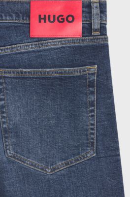 Jean Extra Slim en denim stretch bleu fonc&eacute;, Bleu fonc&eacute;