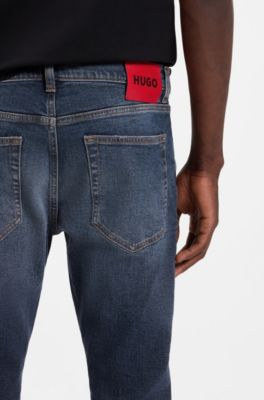 Extra-slim-fit jeans in dark-blue stretch denim, Dark Blue