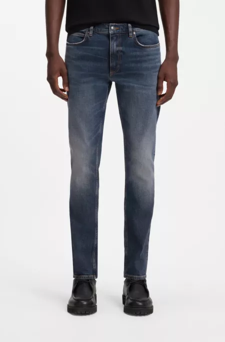 Extra Slim-Fit Jeans aus dunkelblauem Stretch-Denim