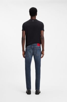 Extra-slim-fit jeans in dark-blue stretch denim, Dark Blue